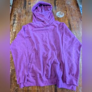 Enza Pullover Hoodie Plus Size 3X Funnel Neck Sweatshirt Long Sleeve Purple Used